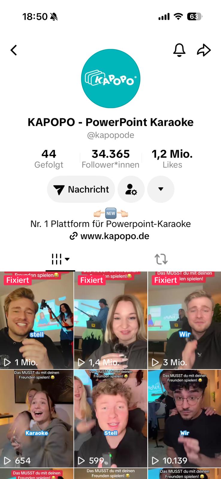 Kapopo TikTok today – 34,365 followers